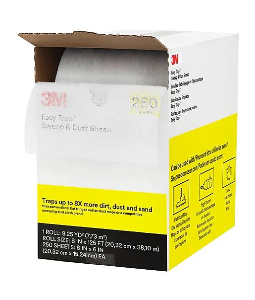 3M DUSTER SHEETS 8&quot;X6&quot;X125&#39; RL EASY TRAP DUSTER, 250SHEETS