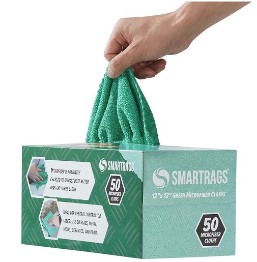 SMARTRAGS MF 12&quot;X 12&quot; GREEN CLOTHS - 50/BX, 8/ 400RAGS