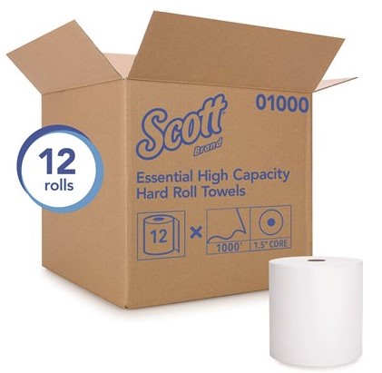 SCOTT ESSENTIAL WHITE HIGH  CAPACITY HARDWOUND PAPER TOWEL 