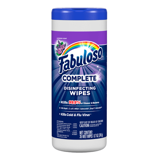 COLGATE FABULOSO COMPLETE WIPES, LAVENDER, 90 COUNT 4/