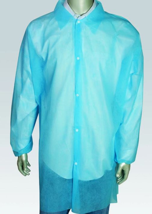 LIGHT BLUE POLYPRO LABCOAT L 50/ PPES, SUIT 