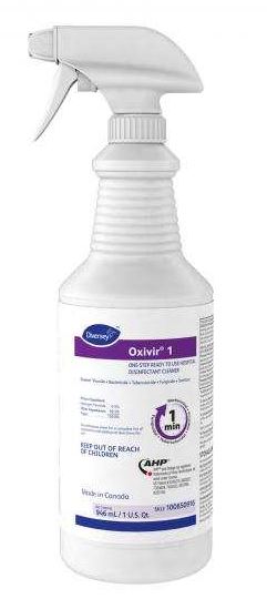 DIVERSEY OXIVIR 1 GENERAL SANITIZER QRT BTLS CLEAR 12/