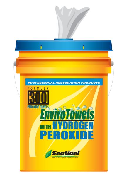 SENTINEL WIPES PPE W/ HYDROGEN PEROXIDE, 10X13 270/ PER PAIL