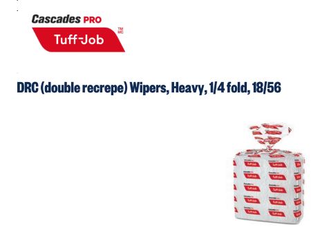 PRO TUFF-JOB DRC HEAVY WIPERS, 1/4 FLD 1PLY 18/56